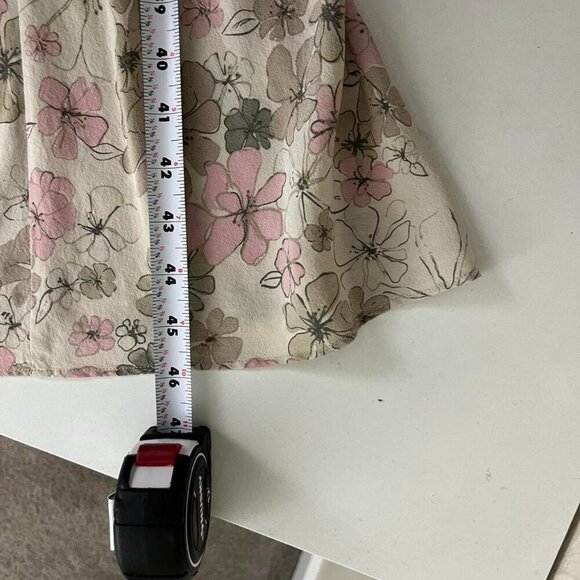 beige and pink floral y2k silk dress - Picture 7 of 8